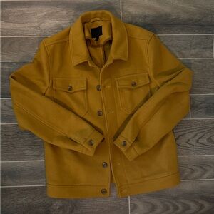 ASOS Mustard Yellow Wool Blend Jacket with Wide Collar
